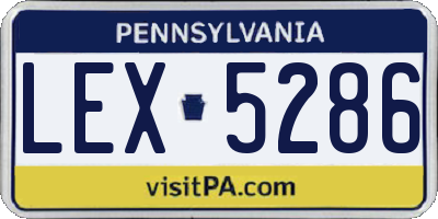 PA license plate LEX5286