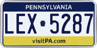 PA license plate LEX5287