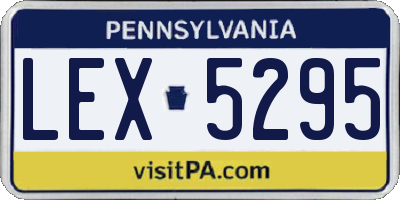 PA license plate LEX5295