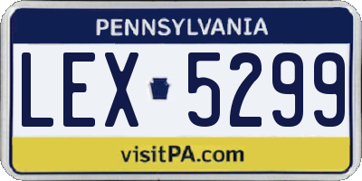 PA license plate LEX5299