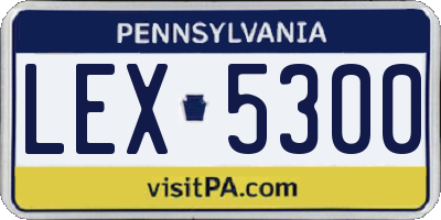 PA license plate LEX5300