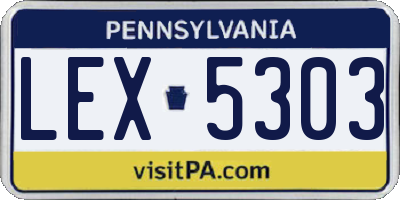 PA license plate LEX5303
