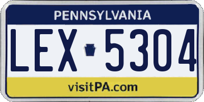 PA license plate LEX5304