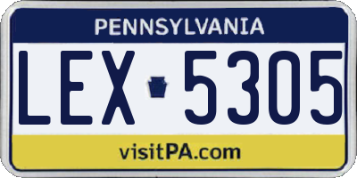 PA license plate LEX5305