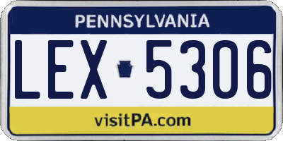 PA license plate LEX5306