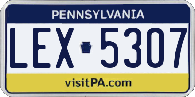 PA license plate LEX5307
