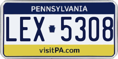 PA license plate LEX5308