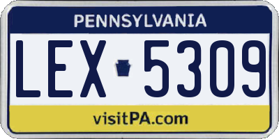 PA license plate LEX5309