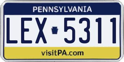 PA license plate LEX5311