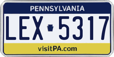 PA license plate LEX5317