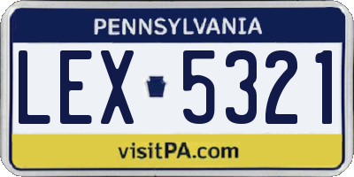 PA license plate LEX5321