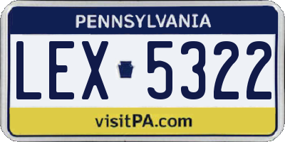 PA license plate LEX5322