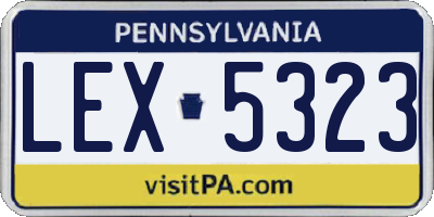 PA license plate LEX5323