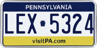PA license plate LEX5324