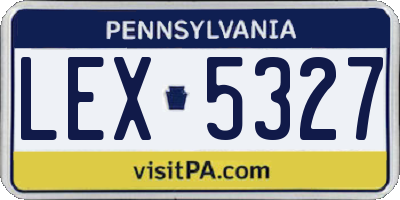 PA license plate LEX5327