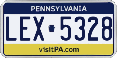PA license plate LEX5328