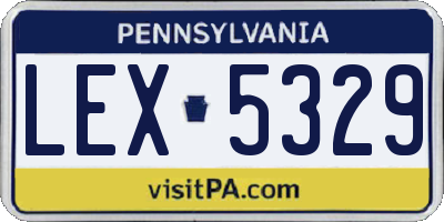 PA license plate LEX5329