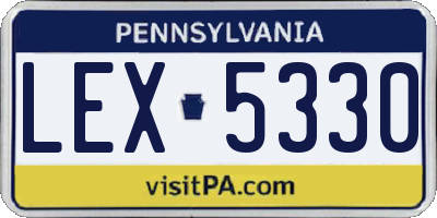 PA license plate LEX5330