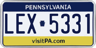 PA license plate LEX5331