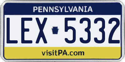 PA license plate LEX5332