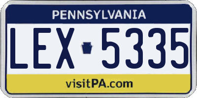 PA license plate LEX5335