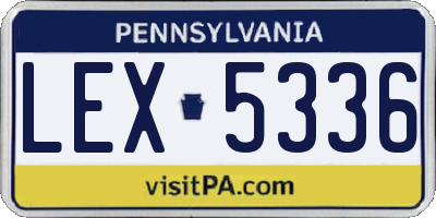 PA license plate LEX5336