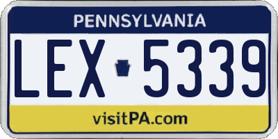 PA license plate LEX5339