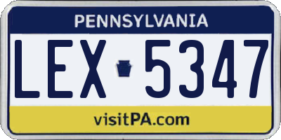 PA license plate LEX5347