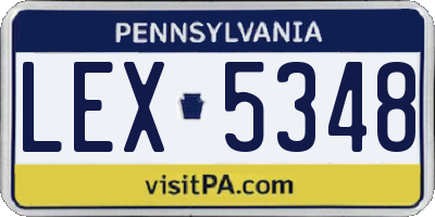 PA license plate LEX5348