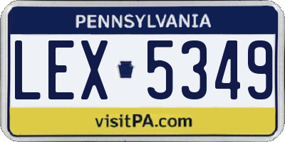 PA license plate LEX5349