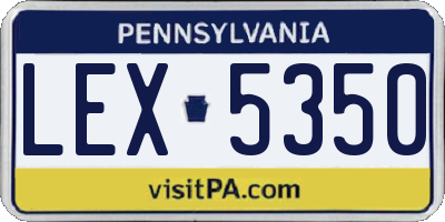 PA license plate LEX5350
