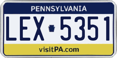 PA license plate LEX5351