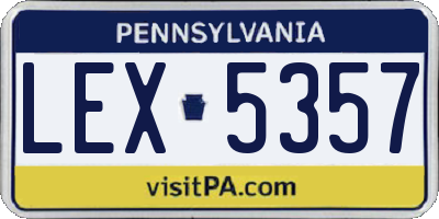 PA license plate LEX5357
