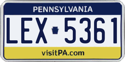 PA license plate LEX5361