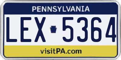 PA license plate LEX5364