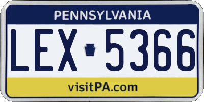 PA license plate LEX5366
