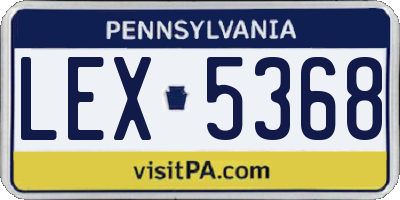 PA license plate LEX5368