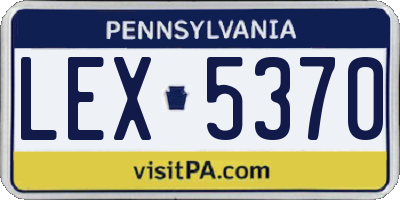 PA license plate LEX5370