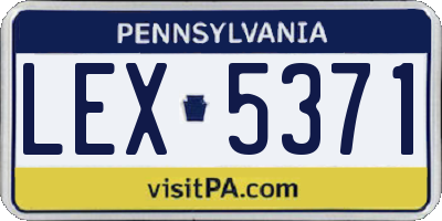 PA license plate LEX5371