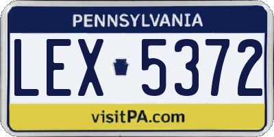 PA license plate LEX5372
