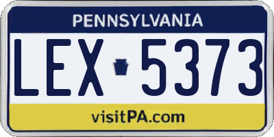 PA license plate LEX5373