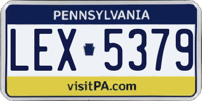 PA license plate LEX5379