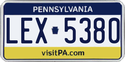 PA license plate LEX5380