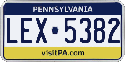 PA license plate LEX5382