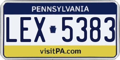 PA license plate LEX5383
