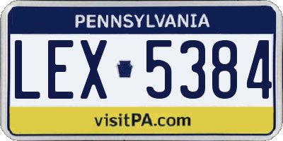 PA license plate LEX5384