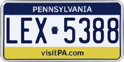 PA license plate LEX5388