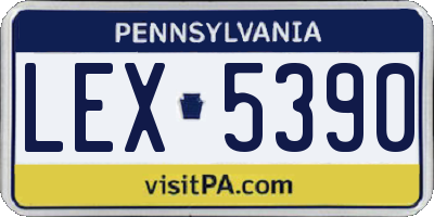 PA license plate LEX5390