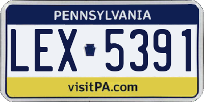 PA license plate LEX5391