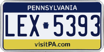 PA license plate LEX5393